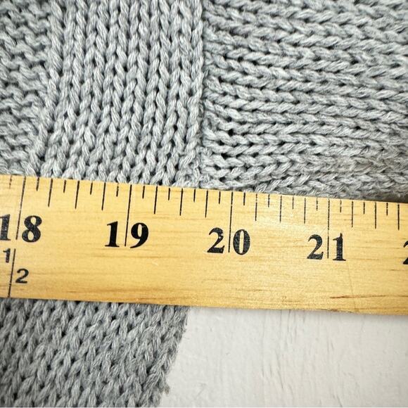 Revolve Superdown Grey Cable Knit Sweater Dress Womens M V Neck Preppy Academia - Picture 10 of 11